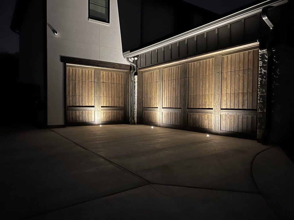 Garage door soffit lighting installation DFW